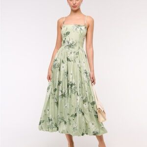 Dipped-Waist Bubble Hem Midi Dress